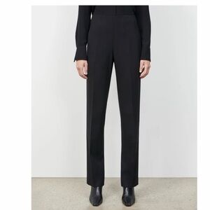 Lafayette 148 New York Black Wool Crepe Straight-Leg Pants